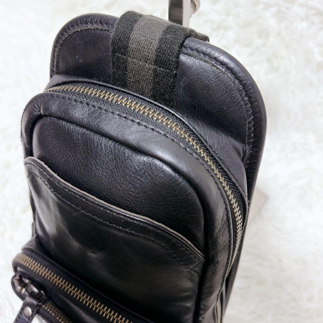 ✨美品✨バーバリー ボディバッグ ショルダーバッグ オールレザー 本革 ブラック