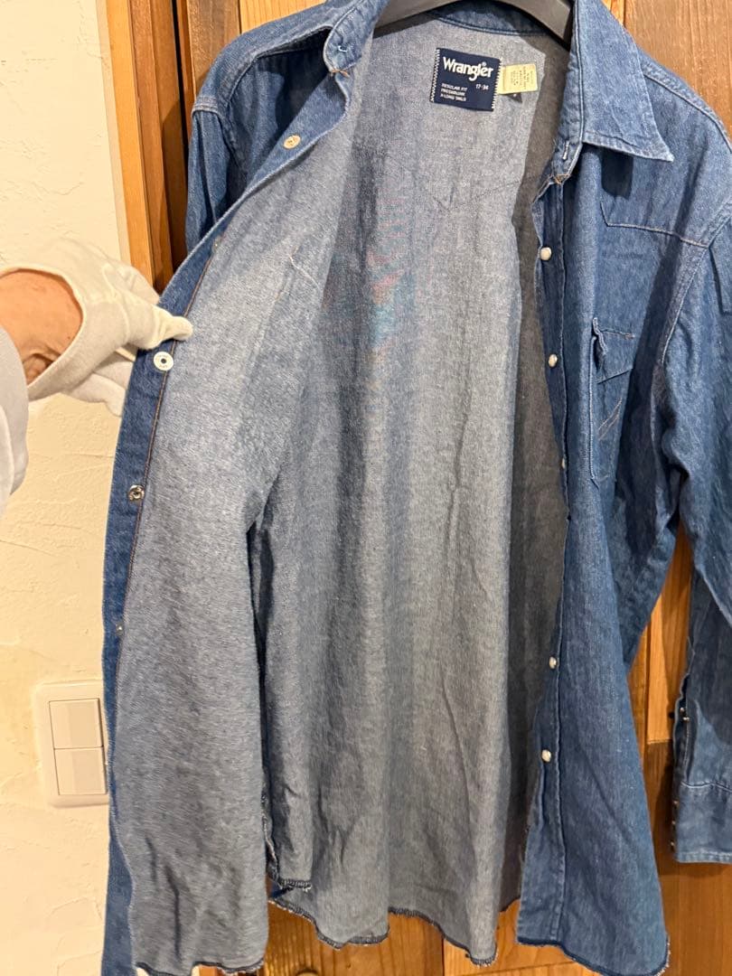 ビンテージ wrangler/ラングラー デニムシャツ 27MW 70年代