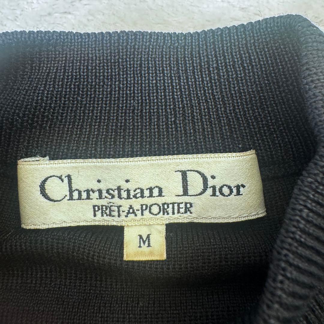 美品 Christian Dior ブラック フリル ニット セーター M 黒