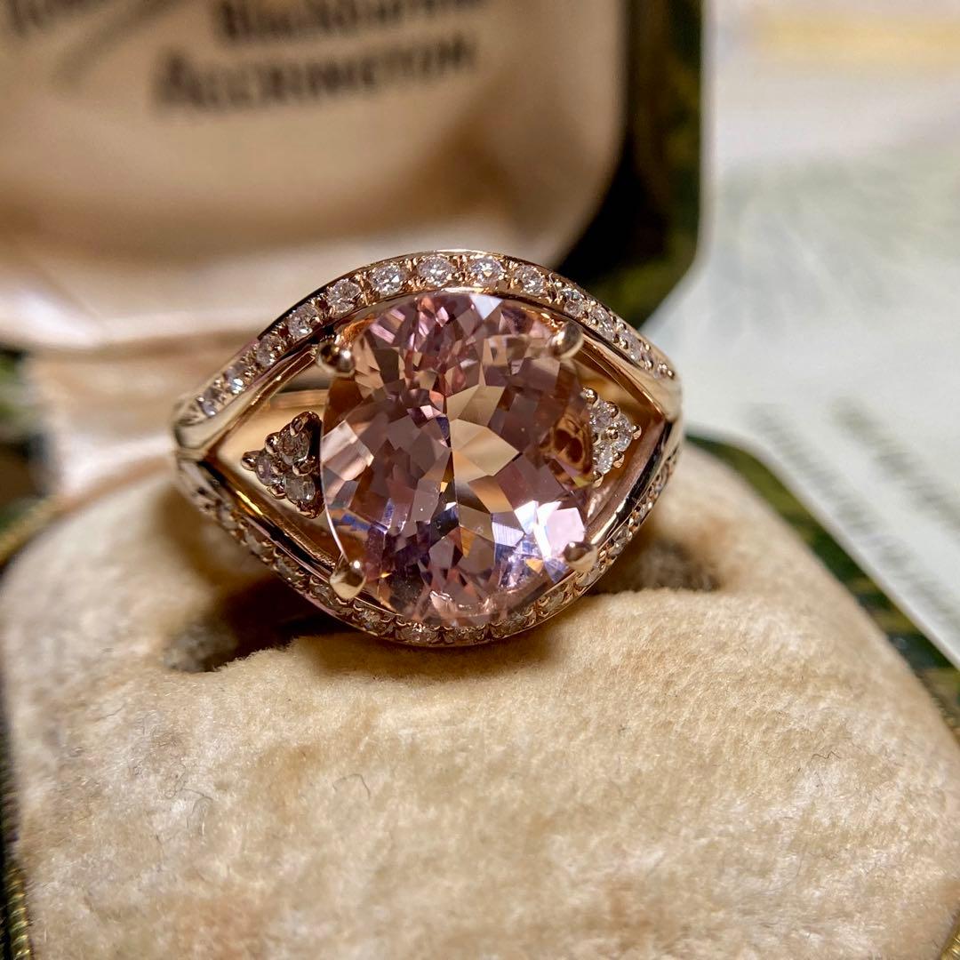 専用です　ピンクゴールド モルガナイト3.57ct ダイヤモンド　指輪　リング