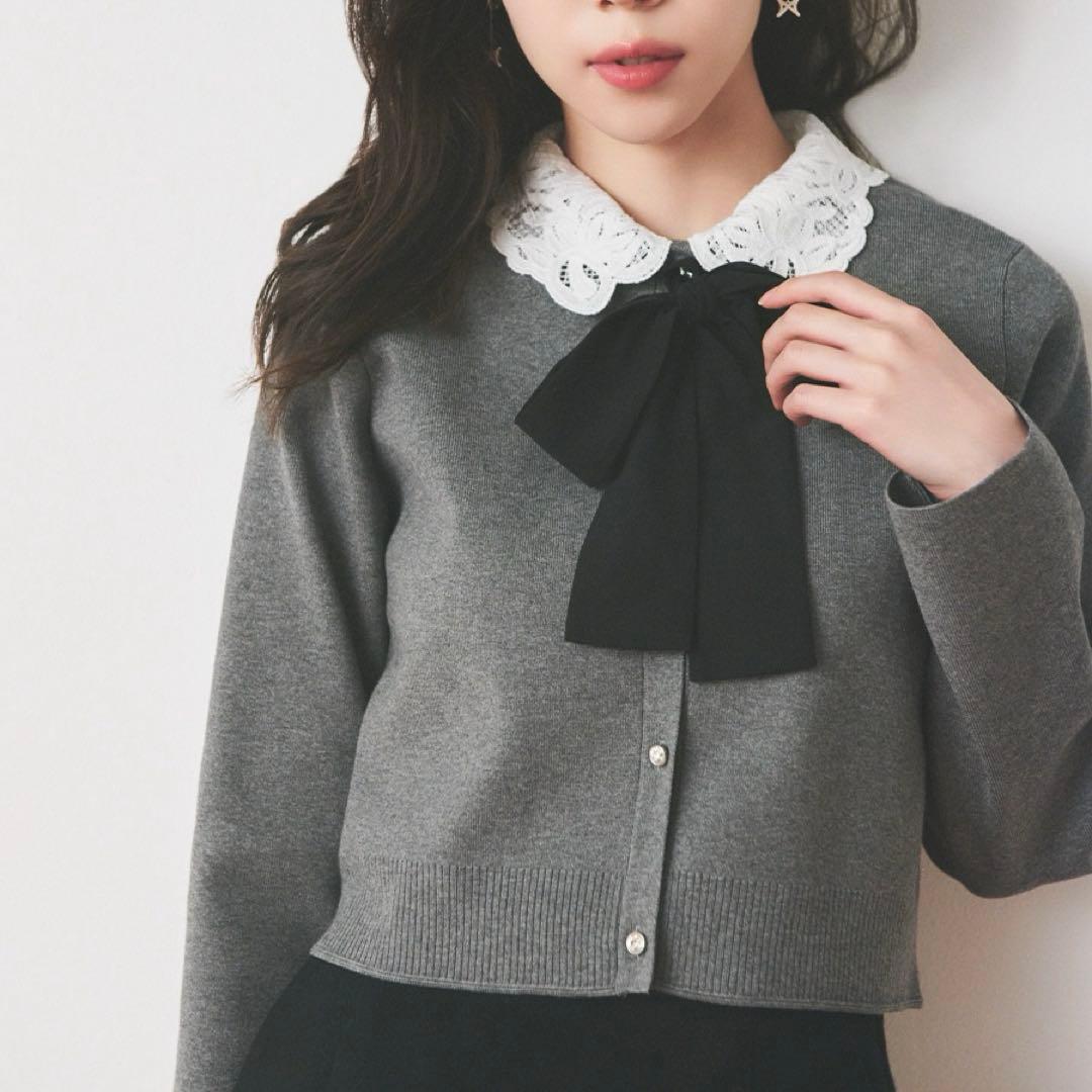 セルフォード　WEB限定　デタッチャブルレースカラーカーディガン　サイズ36