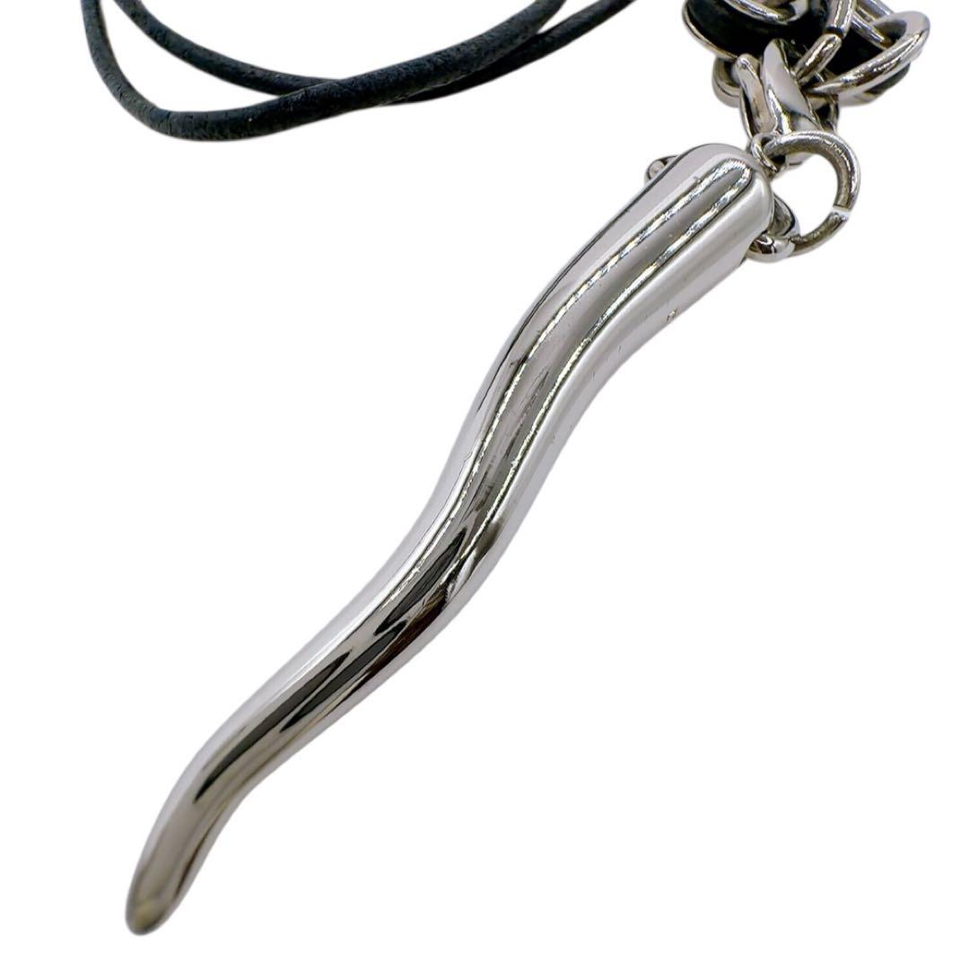 美品✨ドルチェ&ガッパーナ コルノネックレス ペンダント シルバー×ブラック 箱