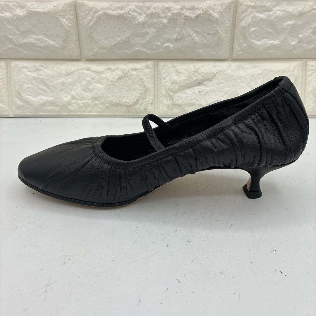 【美品】NEBULONI E. ネブローニ ギャザー パンプス 37 ブラック