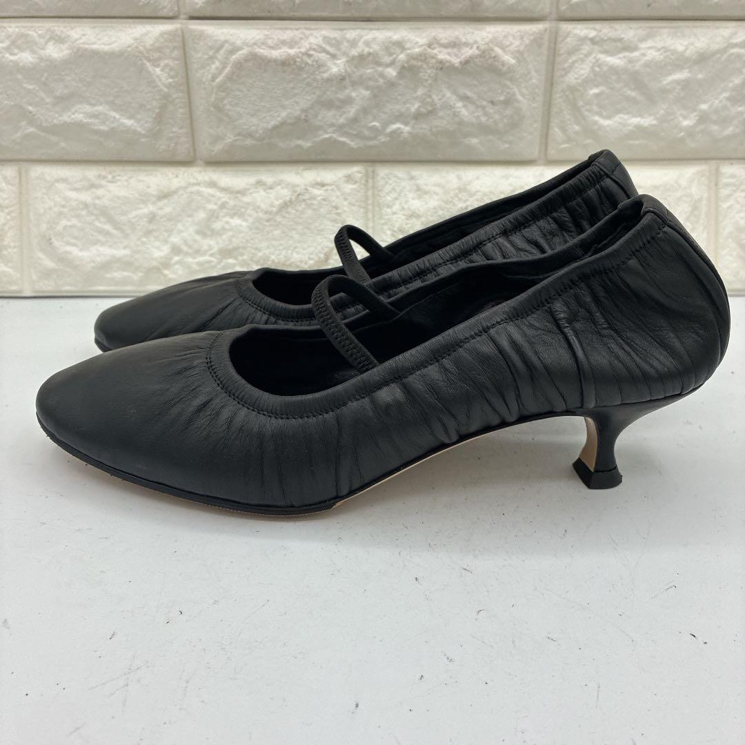 【美品】NEBULONI E. ネブローニ ギャザー パンプス 37 ブラック