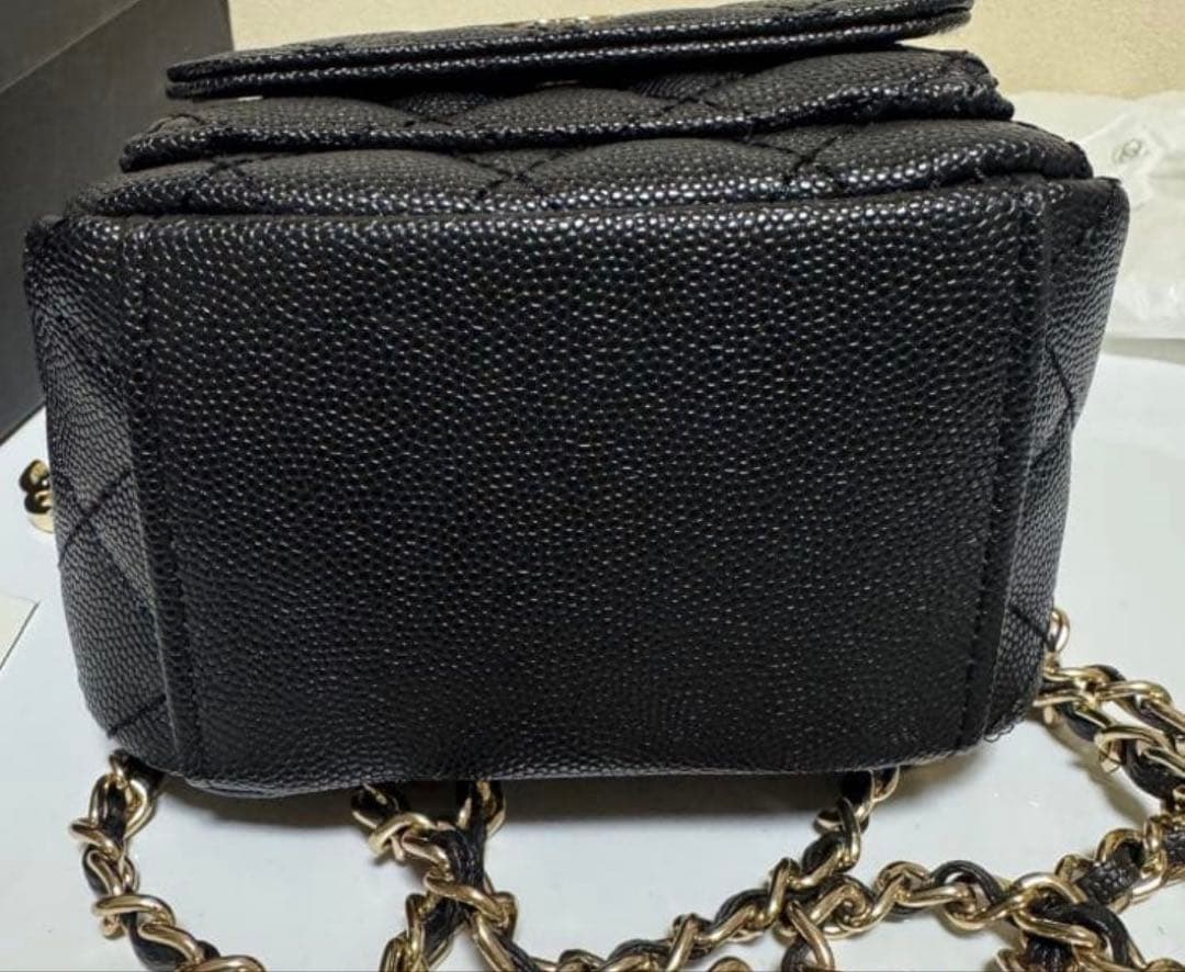 ノベルティ　CHANEL ブラック キルティング　ミニリュック