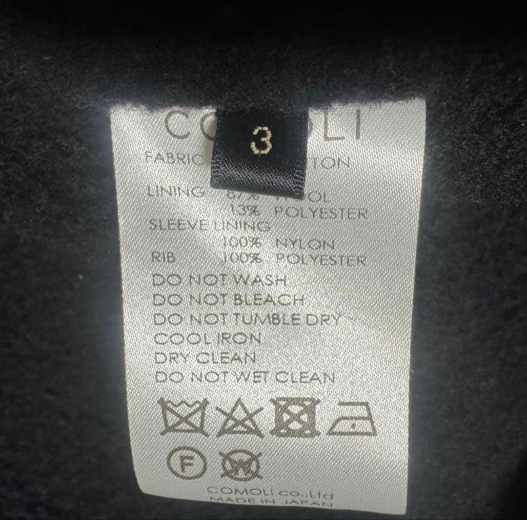 22aw comoli コットンシルクトラックジャケット size3