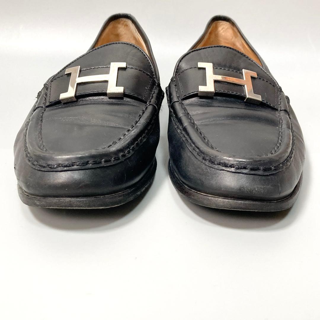 HERMES エルメス コンスタンス ローファー Hロゴ 革靴 37 1/2