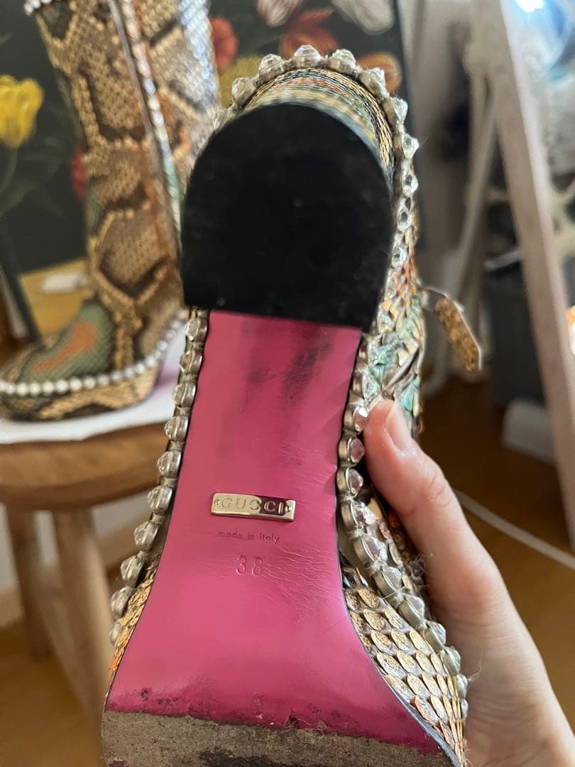 ☆虎馬☆　GUCCI パイソンブーツ　美品