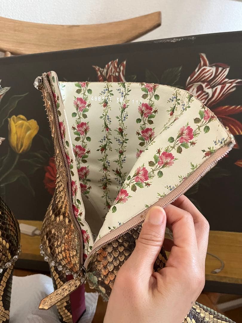 ☆虎馬☆　GUCCI パイソンブーツ　美品