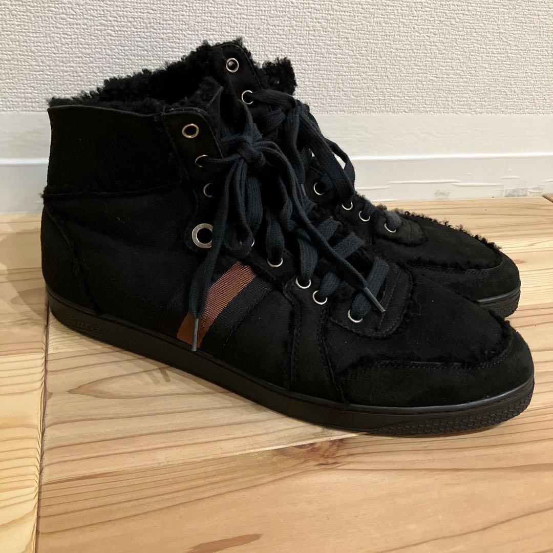 な*か様 Gucci グッチ スニーカー ムートン ハイカット スエード シェリ