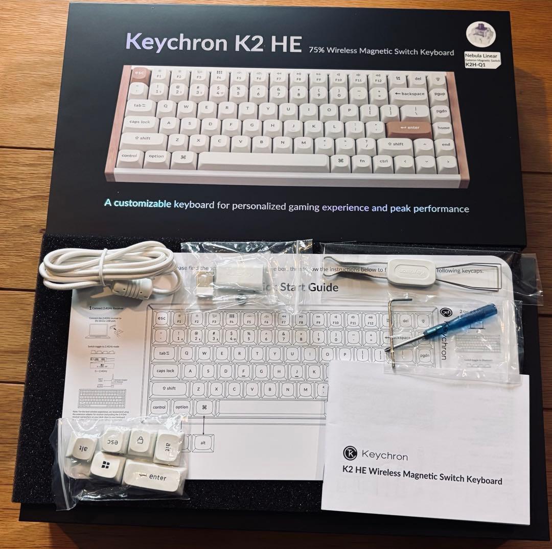 keychron k2 HE ホワイト　オマケ2点付
