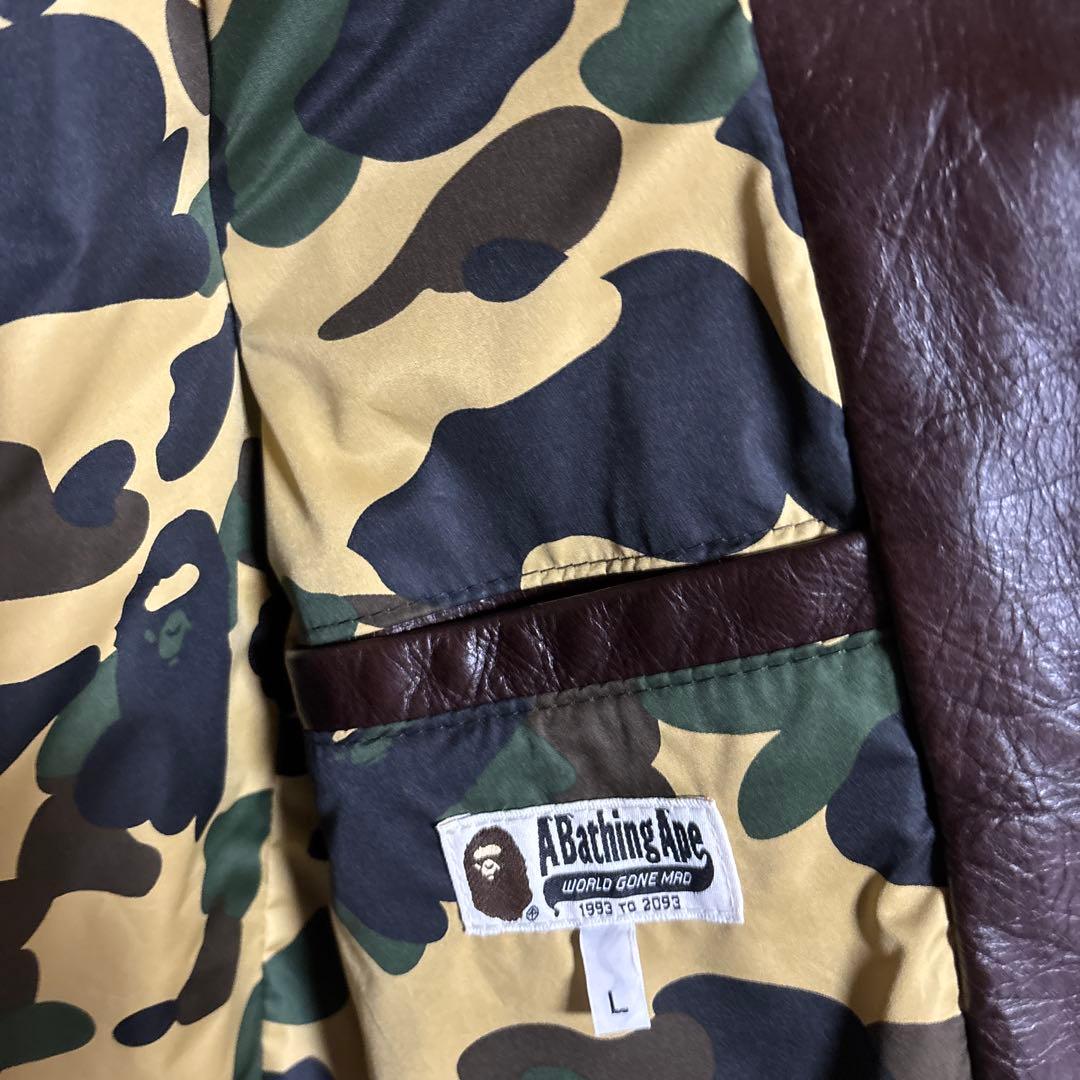 超美品schott&ABathingApeコラボLサイズ