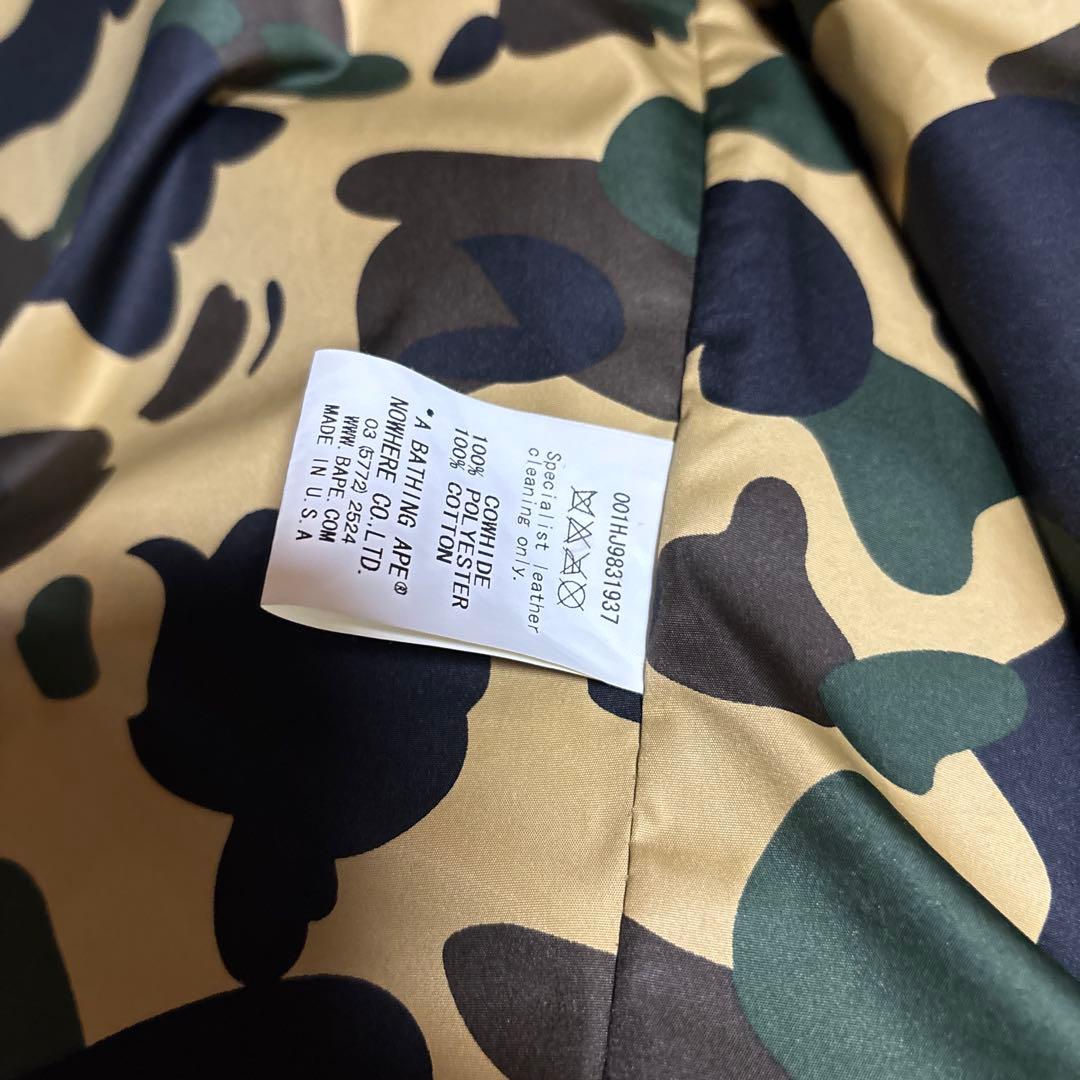 超美品schott&ABathingApeコラボLサイズ