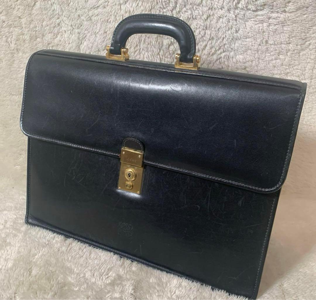 LOEWE ロエベ　ビジネスバッグ　ハンドバッグ　書類　レザー　ブラック