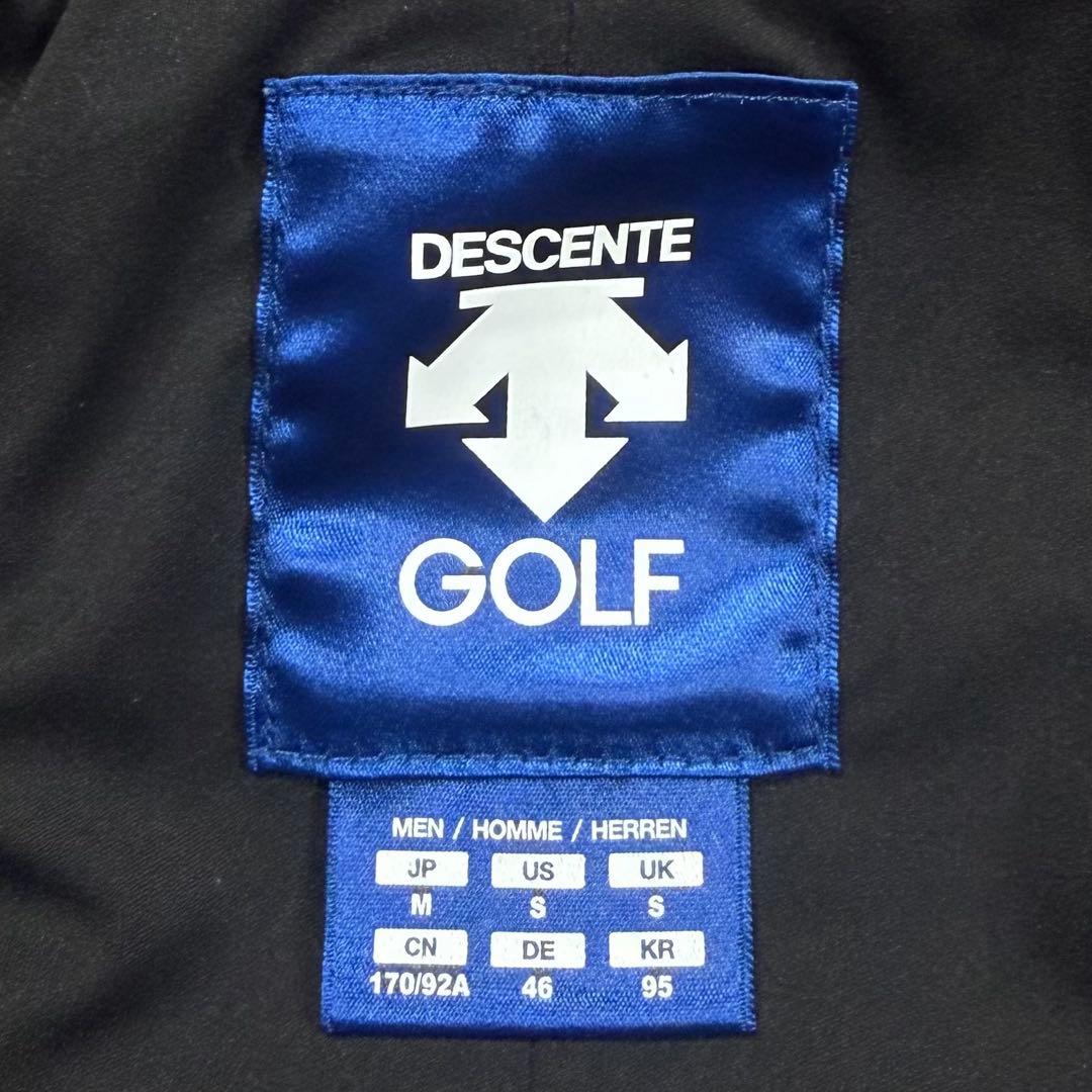 美品 DESCENTE ゴルフウェア キルティング ロゴ ダウン アウター 黒