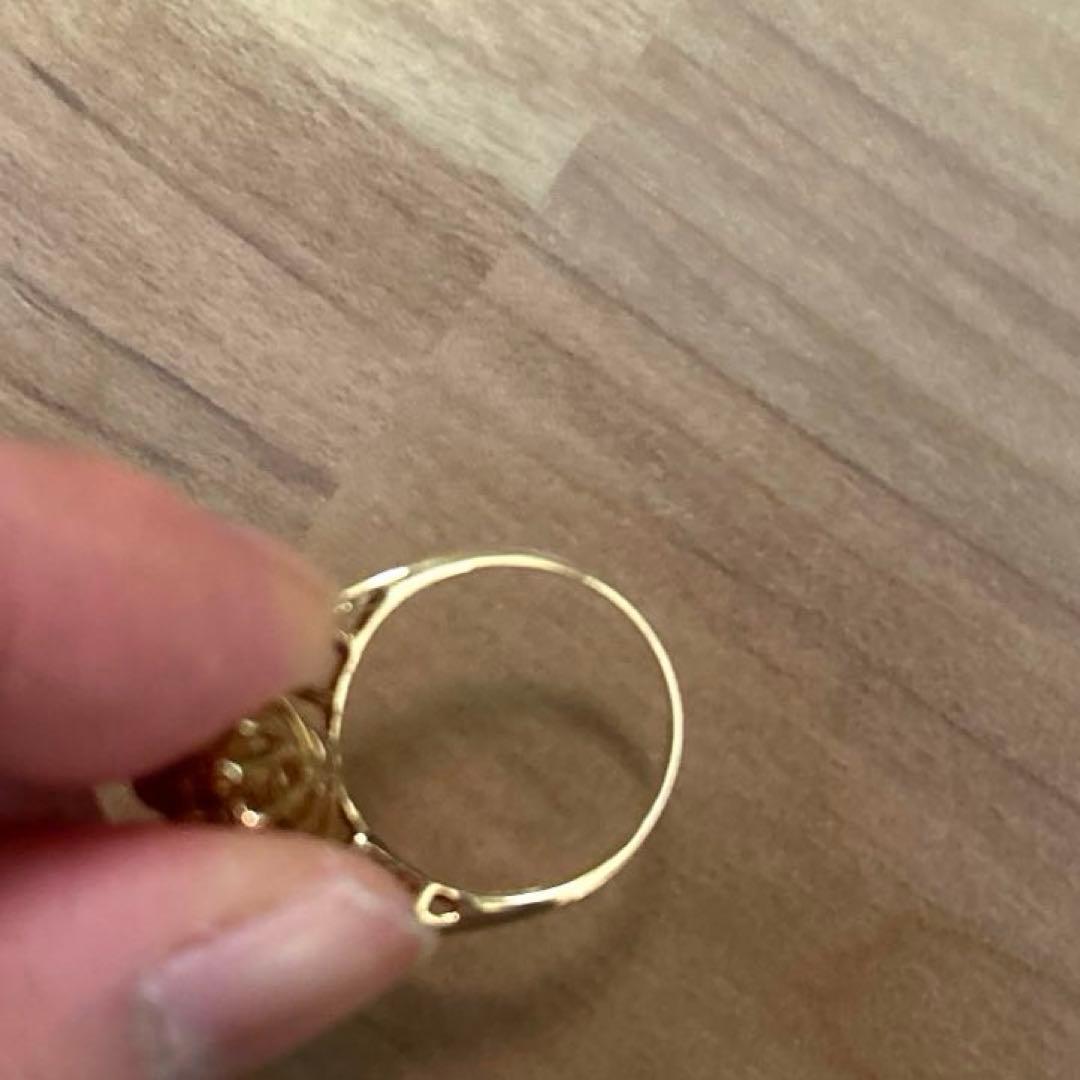 K18花デザインリング