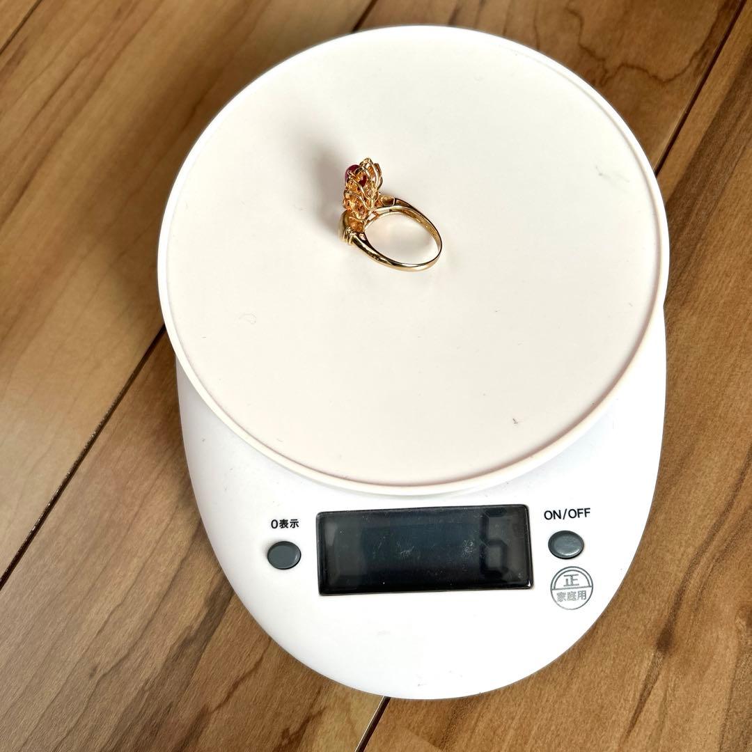 K18花デザインリング