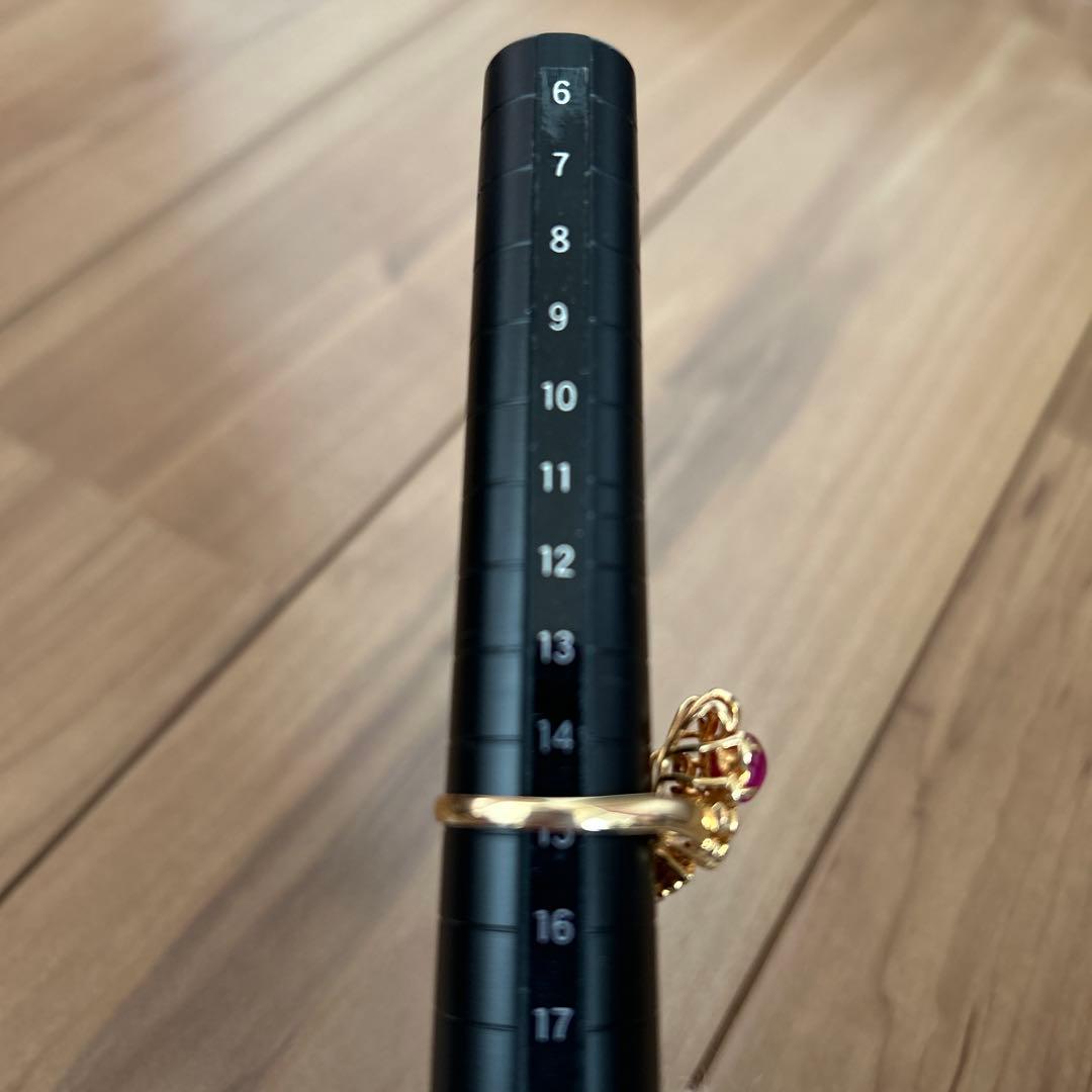 K18花デザインリング