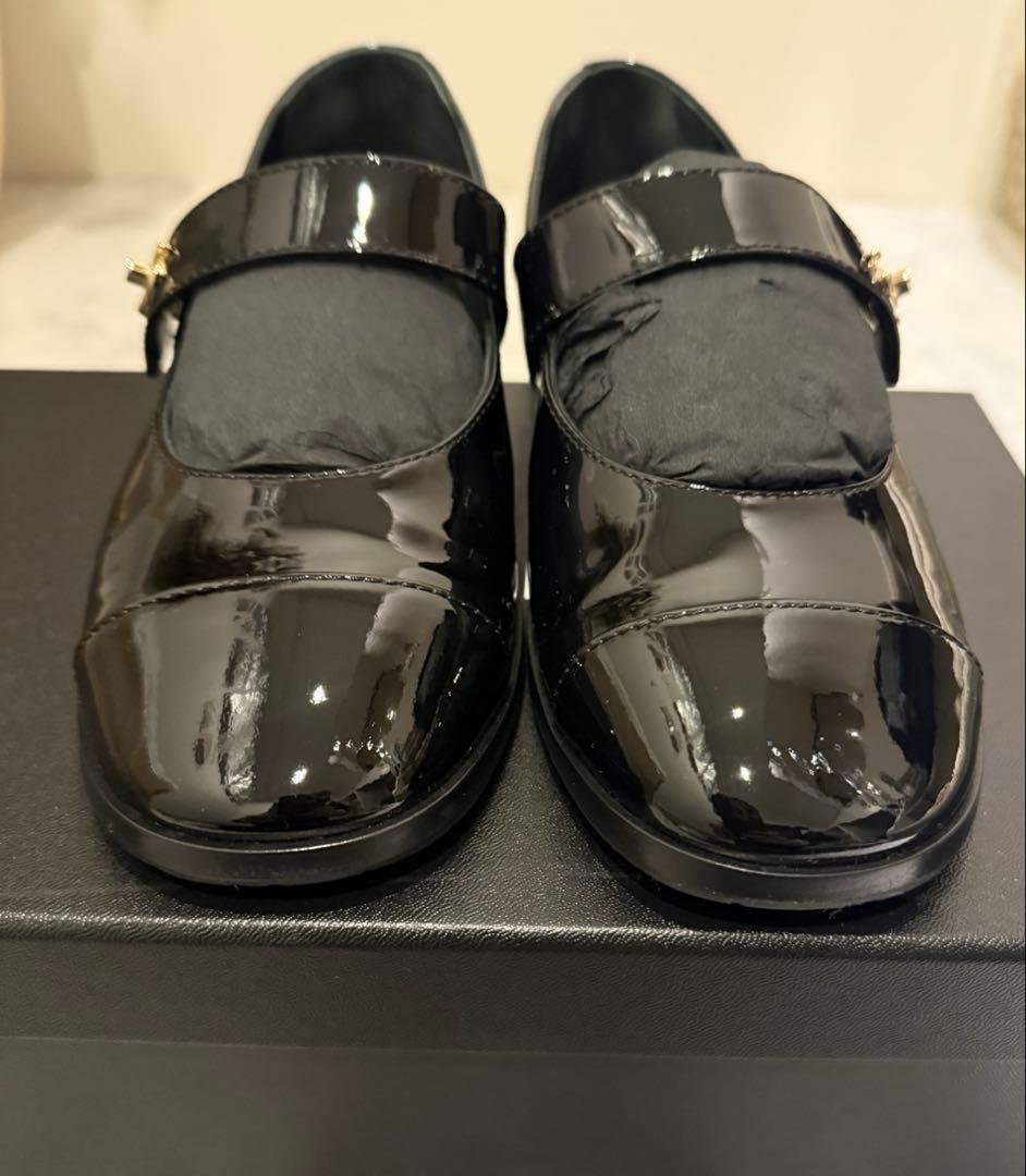 専用です　シャネル　メリージェーン　黒パテント　38 ターンロック