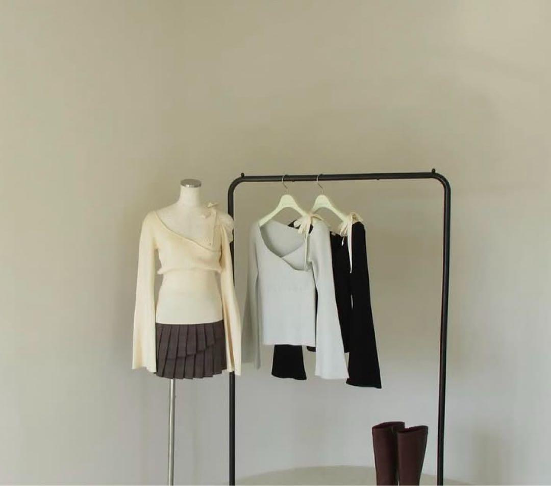 トップス andmary Marge cachecoeur knit light bue