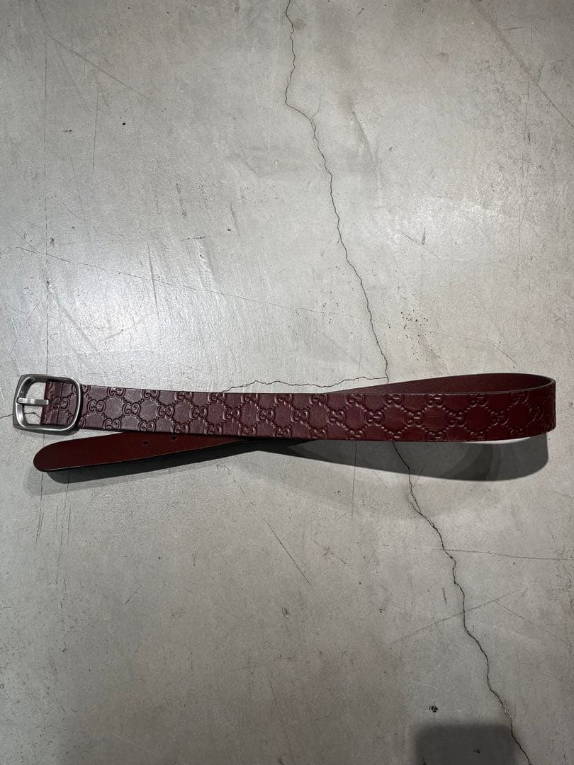 GUCCI バーガンディ GGパターンベルト