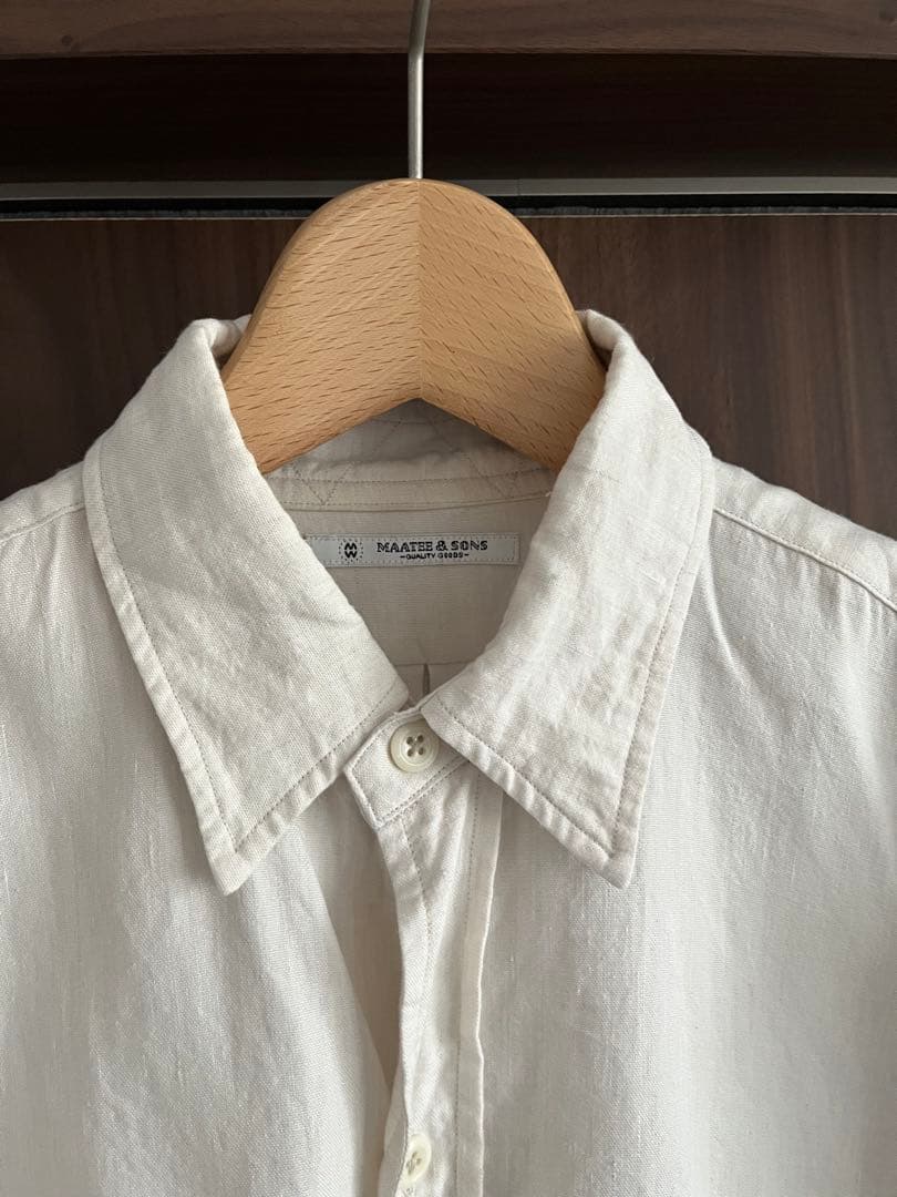 MAATEE&SONS 23SS 強撚リネンコットンオックスフォードワークシャツ