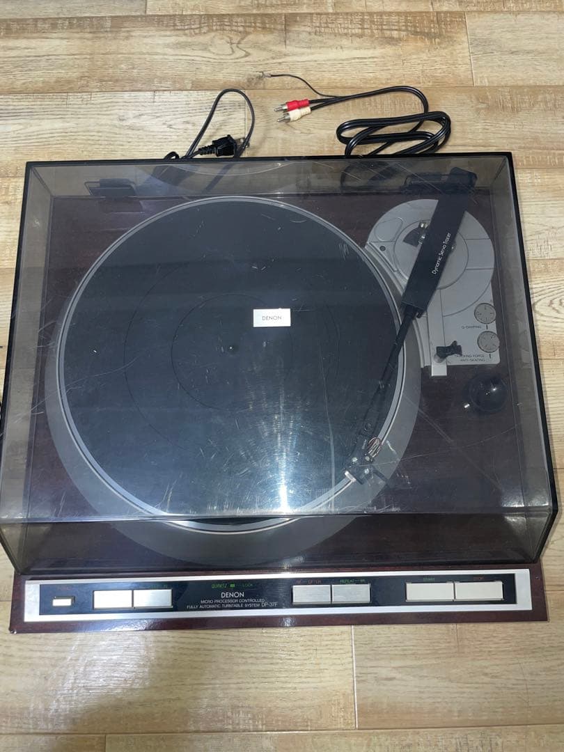フォノイコライザー付DENONレコードプレーヤーDP-37F レストア 当時物