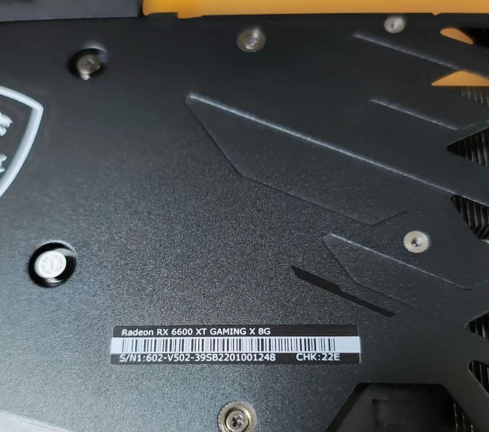 MSI Radeon RX 6600 XT GAMING X 8G 正常動作品