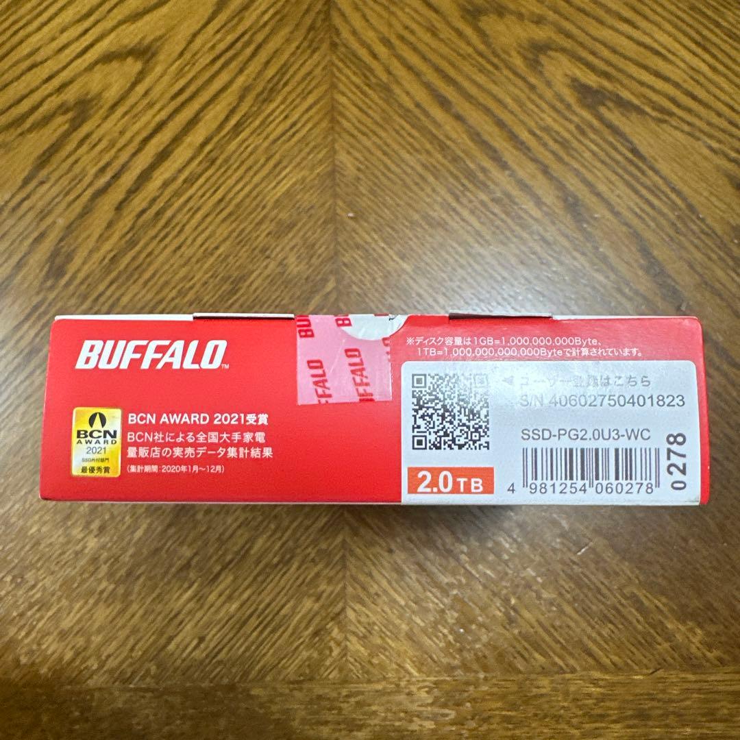 BUFFALO ポータブルSSD 2TB SSD-PG2.0U3-WC