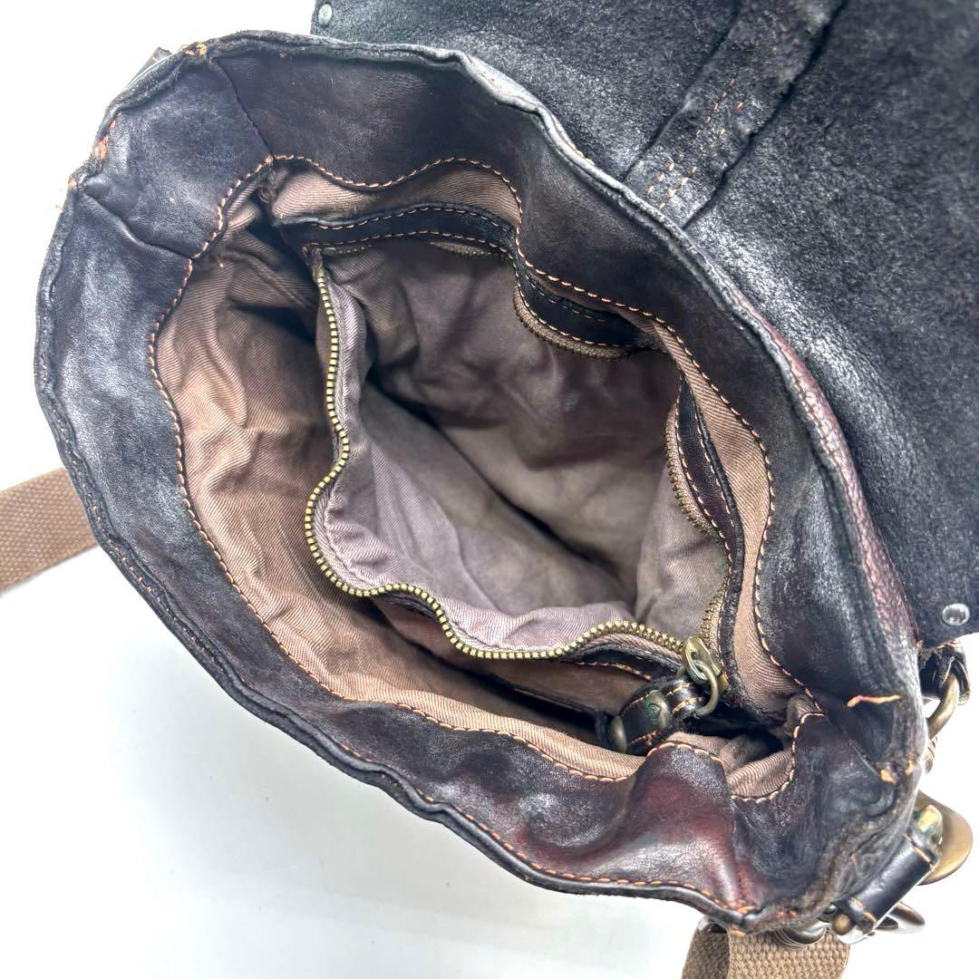 ✨激レア✨ カンポマッジ　ショルダーバッグ　スタッズ　2way　ビンテージ　焦茶