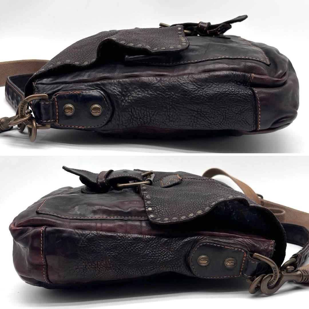 ✨激レア✨ カンポマッジ　ショルダーバッグ　スタッズ　2way　ビンテージ　焦茶