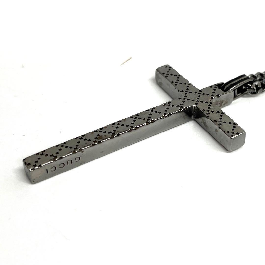 【M12】GUCCI ディアマンテ クロスネックレス　SV925