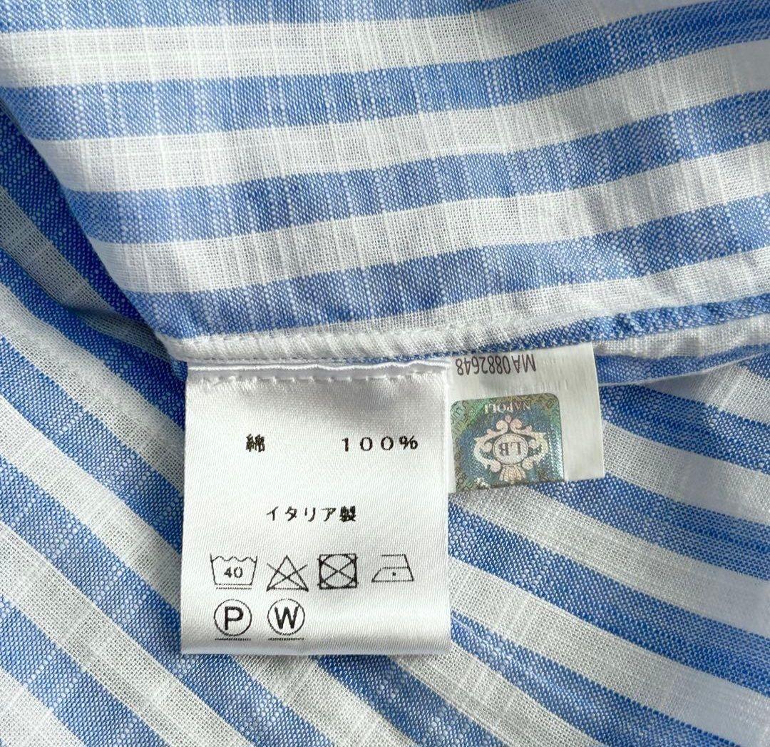 美品ルイジボレッリ LUCIANOルチアーノ ストライプ シャツ 39 現行タグ