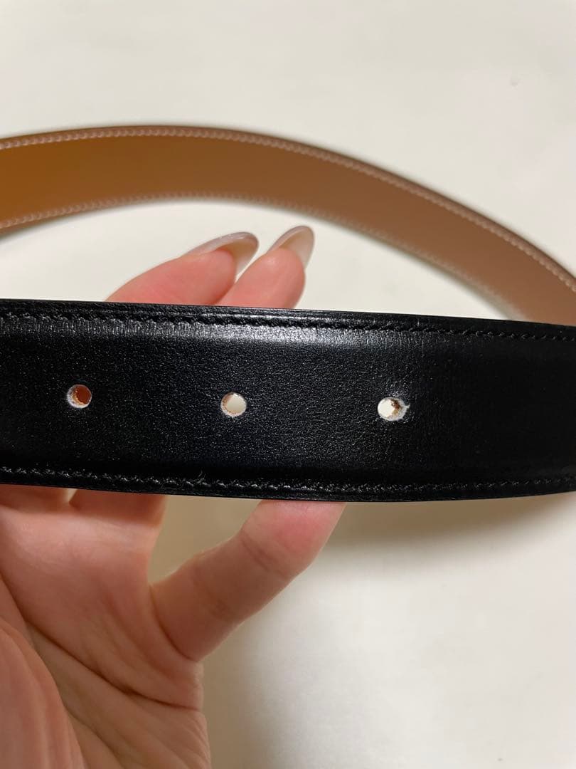 【美品】エルメス/HERMES レザーベルト H型バックル