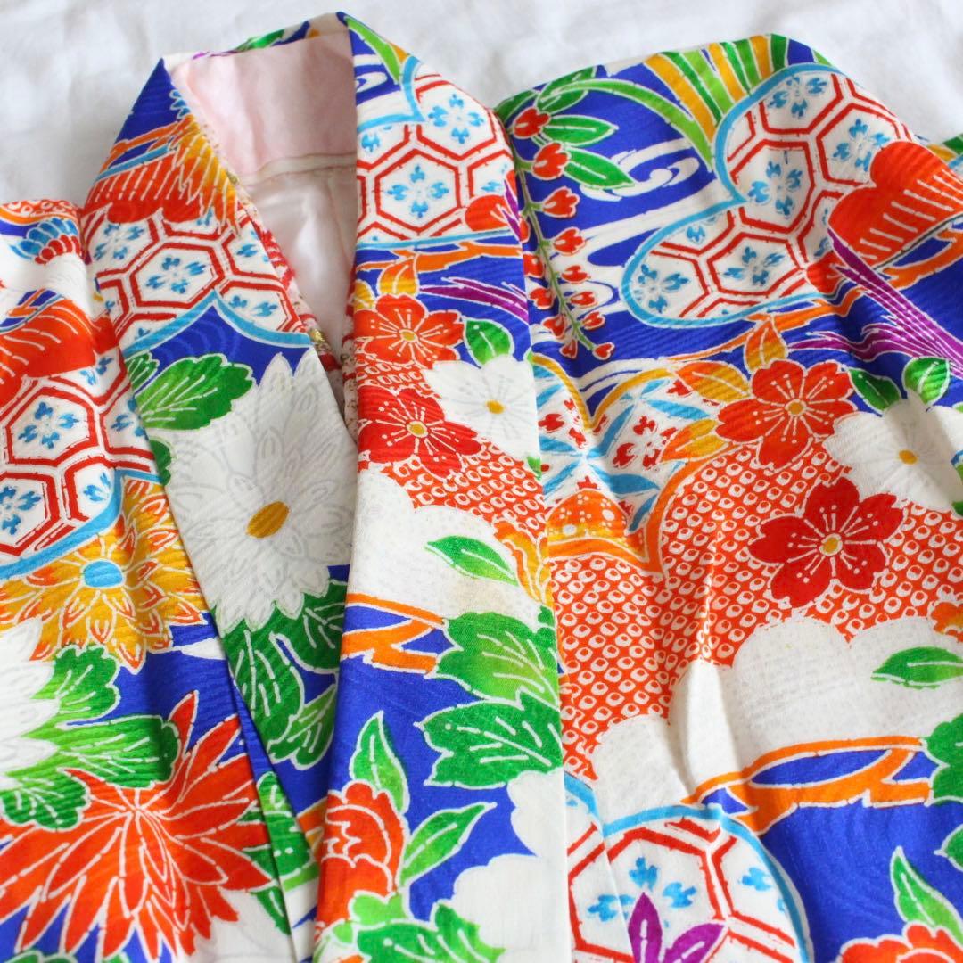 七五三 5歳 7歳 女の子 子供 青 着物 帯 セット