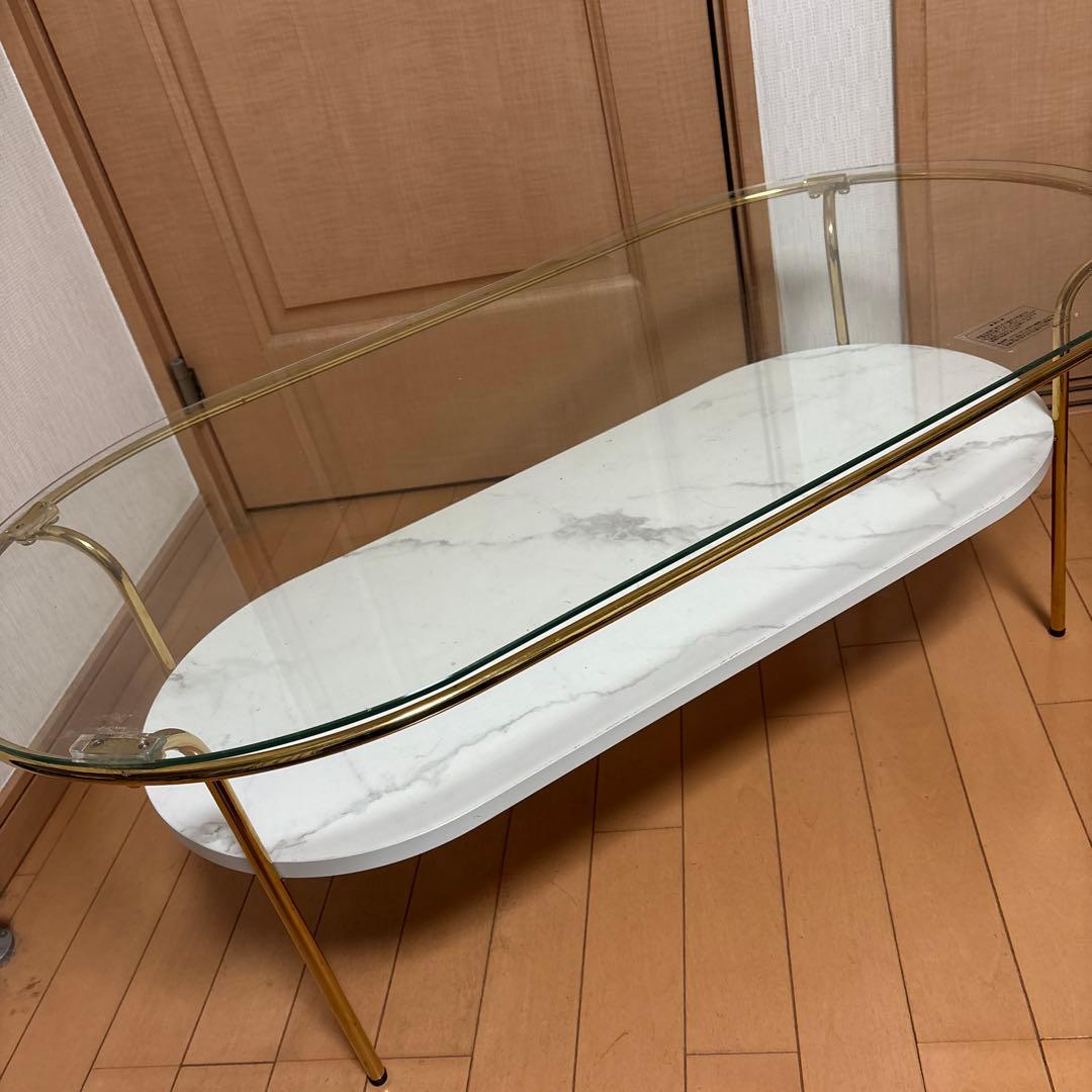 Francfranc レガート コーヒーテーブル ・ゴールド×マーブル