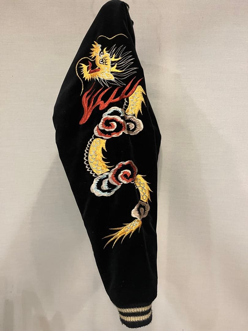 別珍　テーラー東洋　スカジャン　黒×紫　鹿　龍　富士　日本地図　アラスカジャン