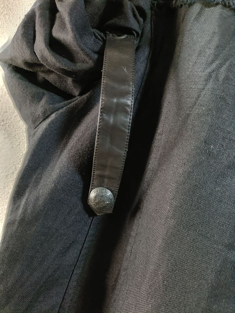 5351プール・オム ポンチョ付き半袖ワークシャツ 両腕と背中にレザー部分有り