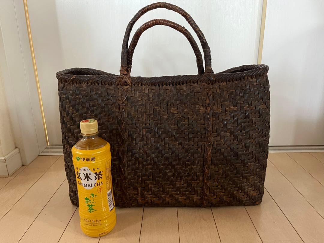 SALE◆天然山形県産 山葡萄蔦 籠バック 黒艶 ヴィンテージ 大きめ◆