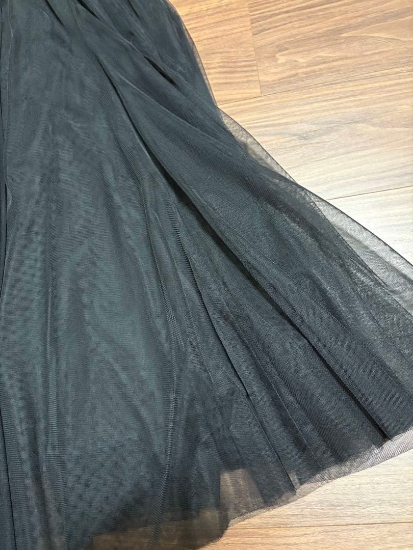 スピックアンドスパン　チュールスカート　ブラック　36