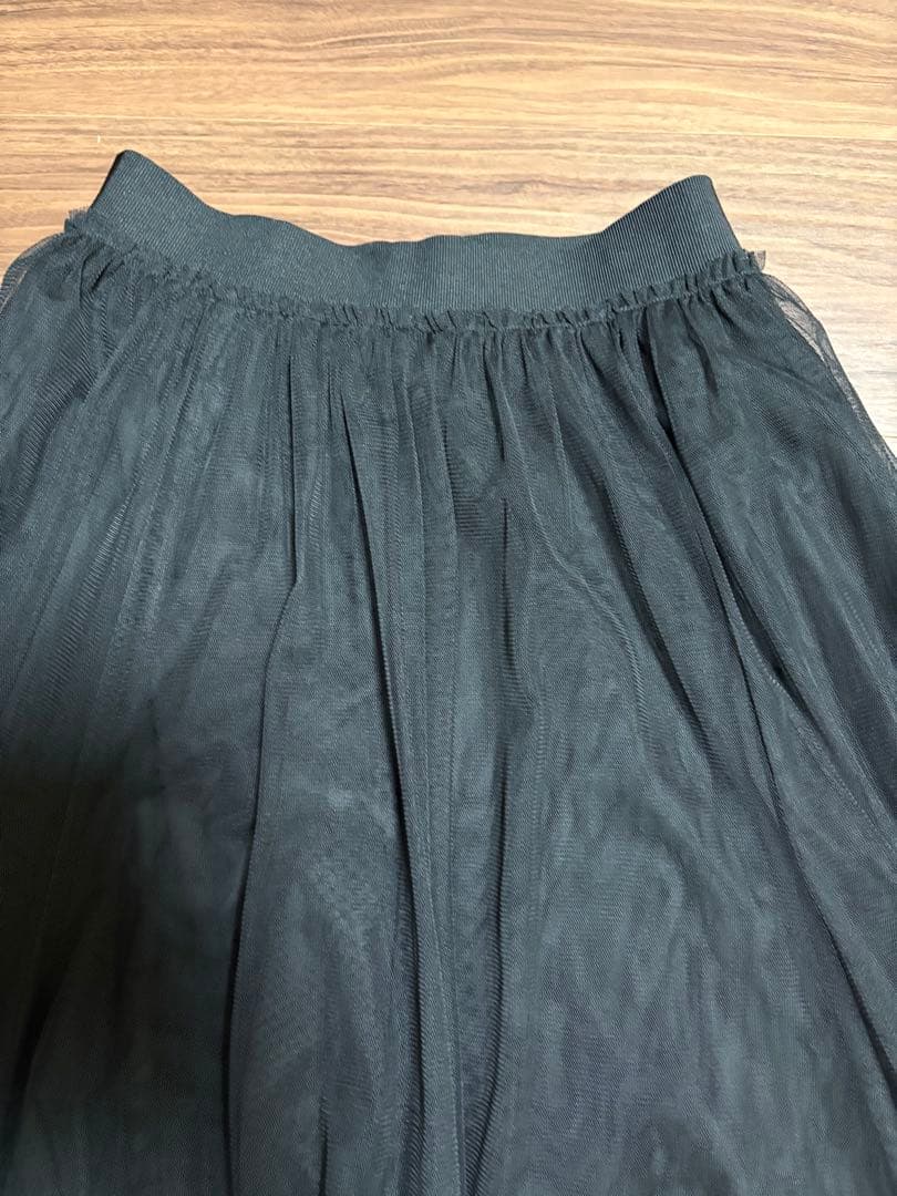 スピックアンドスパン　チュールスカート　ブラック　36