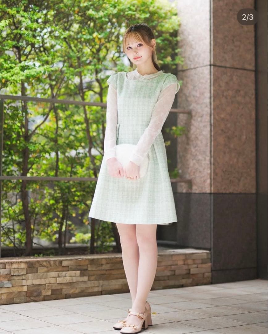 美品 マリーミー Marry me ツイードワンピース