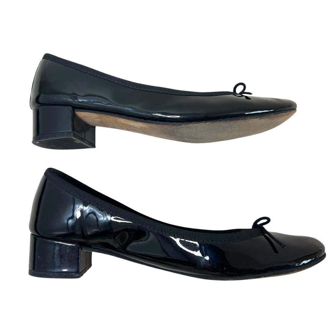 【美品】repetto ジゼル エナメル リボン ローヒール