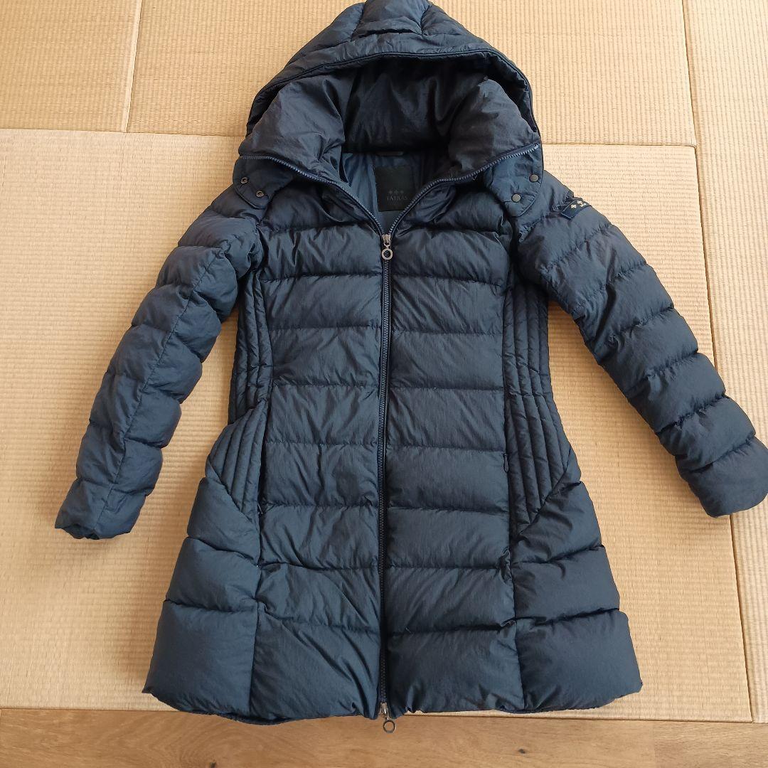 TATRAS ダウンジャケット フード付 ネイビー　レディースＭ