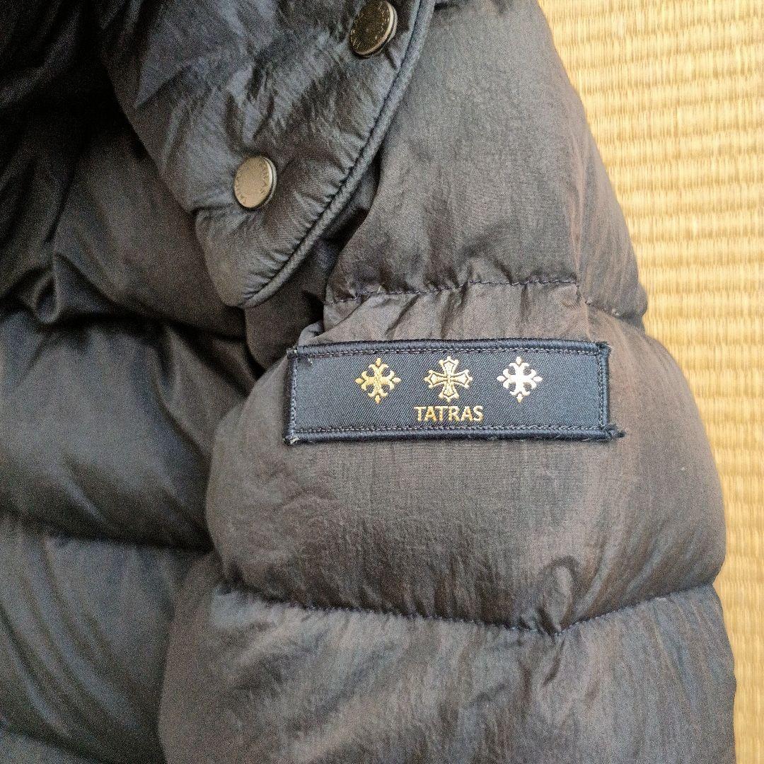 TATRAS ダウンジャケット フード付 ネイビー　レディースＭ