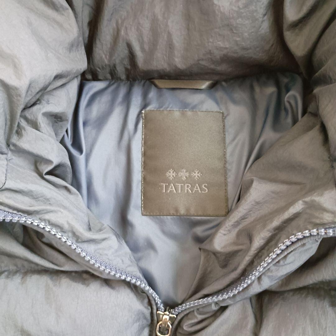 TATRAS ダウンジャケット フード付 ネイビー　レディースＭ