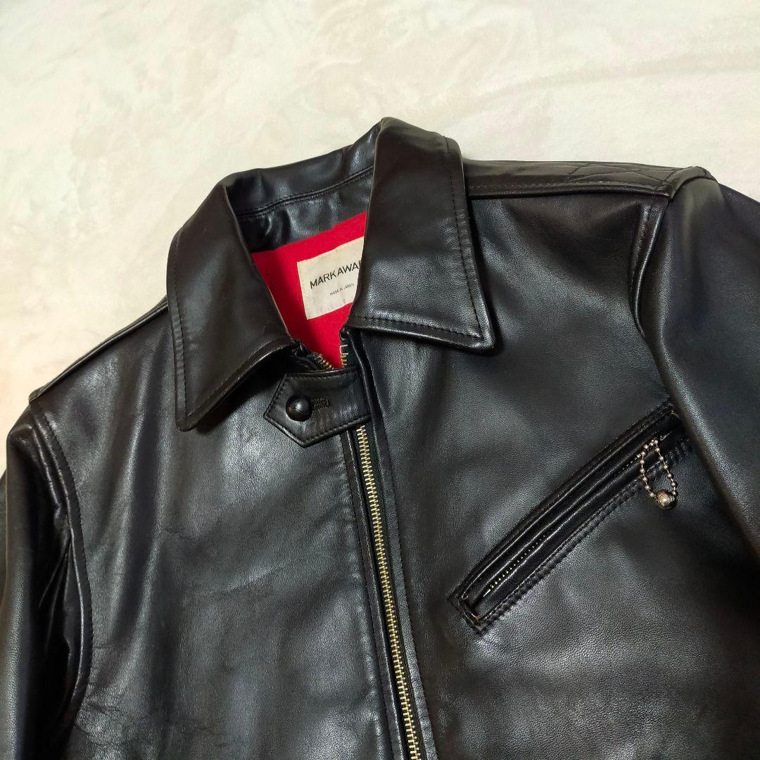 MARK AWARE　馬革　茶芯　シングルライダースジャケット　2サイズ