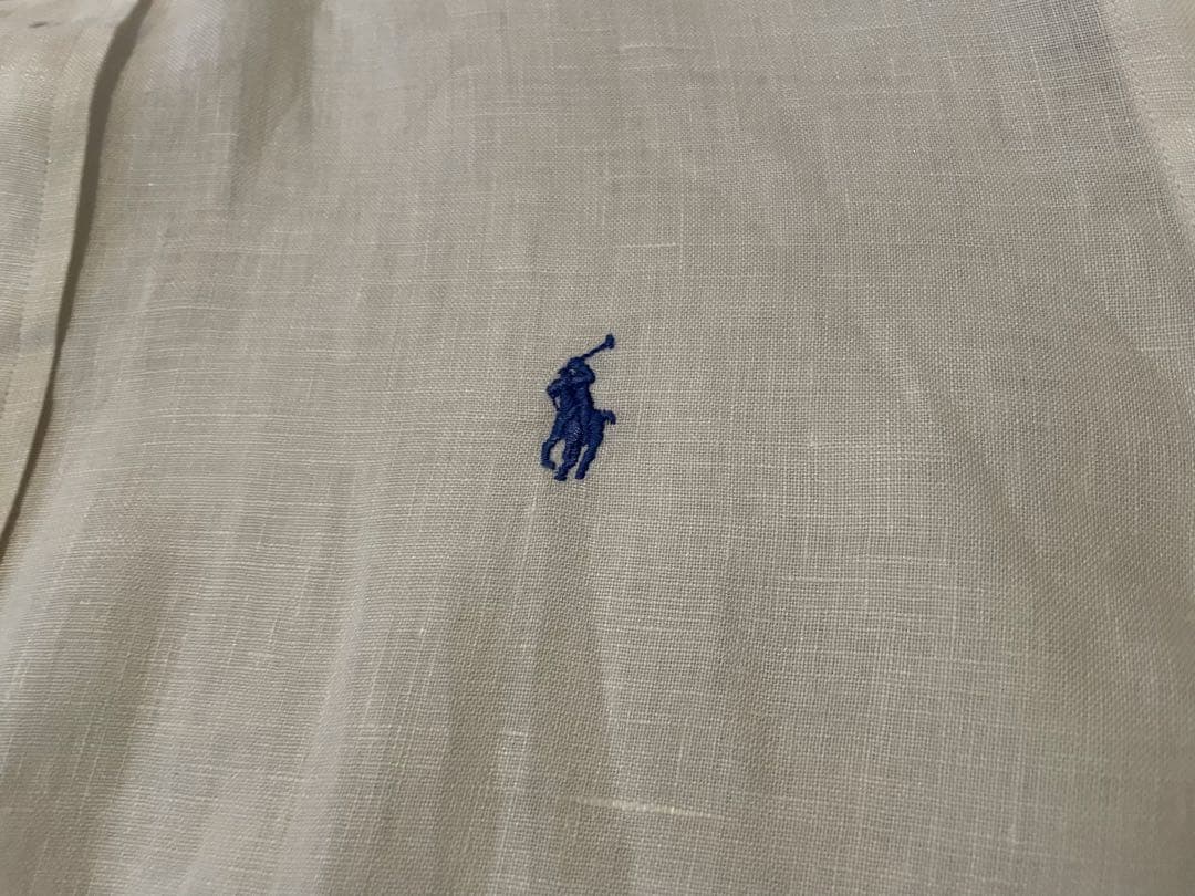 た*ま様 ラルフローレン リネンシャツ 麻シャツ オフホワイト アイボリー L