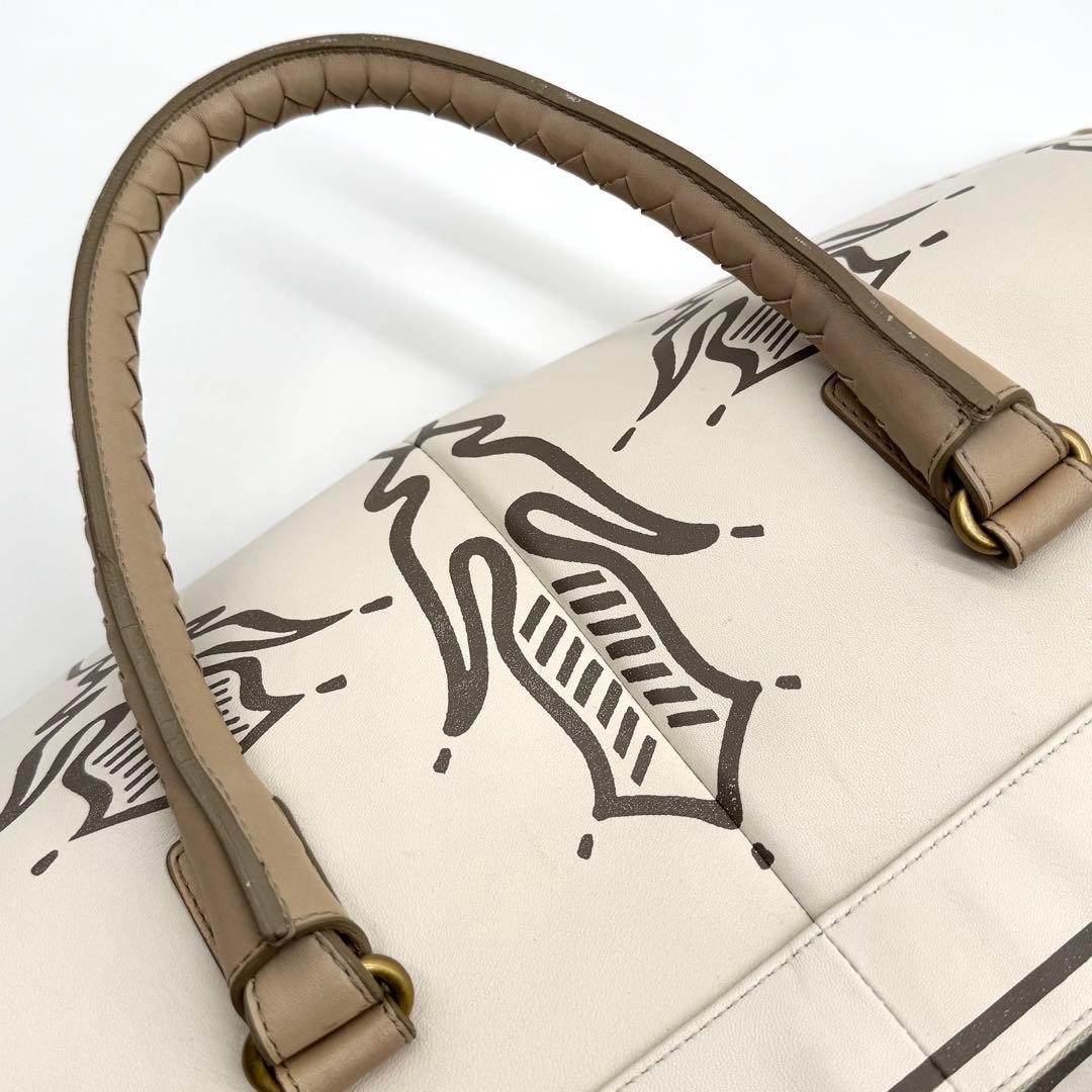 ボッテガヴェネタ レザー ボストンバッグ イントレチャート 鍵 クロシェット