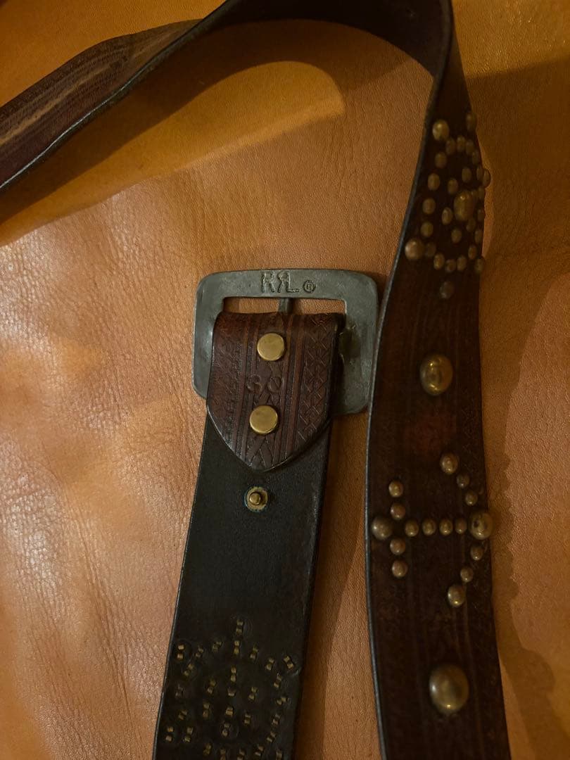 rrl スタッズ　ベルト　30